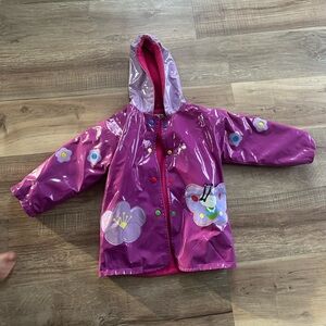 Kids Purple Raincoat with Butterfly Design